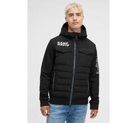 Winterjacke CAMP DAVID, Herren, Gr. L, schwarz, Softshell, Material Oberstoff Vorderteil: 55% Baumwolle, 45% Polyamid, Material Ärmel, Kapuze, Passe, Schulter + Rückenteil: 97% Polyester, 3% Elasthan,