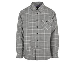 Winterjacke CAYLER & SONS "Cayler & Sons Herren Plaid Out Quilted Shirt Jacket", Herren, Gr. S, schwarz, weiß, 68% Polyester, 31% Viskose, 1% Elasthan, kariert, normal, amerikanischer Ausschnitt, Jack
