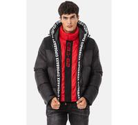 Winterjacke CIPO & BAXX "Jacke", Herren, Gr. M, schwarz, Stoff, 65% Polyurethan, 25% Polyester, 10% Viskose, unifarben, regular fit normal, Jacken Winterjacke, im Kontrast-Look (81241726-M) schwarz