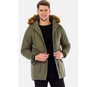 Winterjacke CIPO & BAXX "Jacke", Herren, Gr. S, grün (khaki), 100% Polyester, unifarben, regular fit normal, V-Ausschnitt, Rippbündchen, Jacken Winterjacke, mit Kordelzug zur Taillierung, CM150 (63623