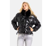 Winterjacke CIPO & BAXX "Jacken", Damen, Gr. XL, schwarz, 100% Polyester, unifarben, regular fit normal, Jacken Winterjacke, mit Kunstfellkragen, WM134 (49645026-XL) schwarz