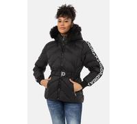 Winterjacke CIPO & BAXX "Jacken", Damen, Gr. XL, schwarz, Stoff, 100% Polyester, unifarben, regular fit normal, Bündchen, Jacken Winterjacke, mit Gürtel, WM133 (54088616-XL) schwarz