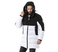 Cipo & Baxx Herren Mantel CM206 Schwarz - Stylische Winterjacke im modernen Design mit warmem Innenfutter, abnehmbarer Kapuze und funktionalen Details für kalte Tage - CM206 Schwarz L