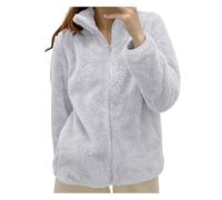 Winterjacke Damen, Fleecejacke Damen Teddy Fleece Jacke Mit BäR Ohren Full Zip Kapuzenpullover Winter Warm Plüschjacke Lose Hoodies Einfarbig Flauschig Fleecejacke Fleecemantel