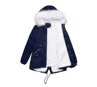 Winterjacke Damen Grosse Grössen,Damen Wintermantel Warmer Steppmantel Lang Mit Kapuze Outdoorjacke Kapuzenmantel,Reflektierende Jacke Damen Winter,Winterjacke Damen,D Dark Blue,M