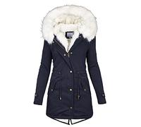 Winterjacke Damen Lang Warm GefüTtert - Wintermantel Damen Mit Fell Winterparka Outdoor Parka Damen üBergangsjacke GroßE GrößEn Fleecejacke Mit Kapuze Steppjacke Frauen Wanderjacke