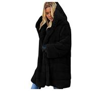 Winterjacke Damen Pelzmantel Kapuzenjacke Oversize Lang Cardigan Winterjacke Winter Warm Kunstfell Mantel Kunstpelz Jacke Flauschige Plüschjacke Fellmantel Felljacke