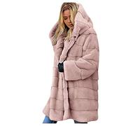 Winterjacke Damen Pelzmantel Kapuzenjacke Oversize Lang Cardigan Winterjacke Winter Warm Kunstfell Mantel Kunstpelz Jacke Flauschige Plüschjacke Fellmantel Felljacke