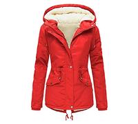 Winterjacke Damen Teddyfell Gefütterte, Mantel Damen Jacke Winter Parka,Wintermantel Damen mit Kapuze Teddyfleece Trenchcoat Dicke Warm Kapuzenjacke Baumwolljacke Große Größen Winterjacken für Frauen