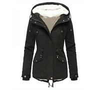 Winterjacke Damen Teddyfell Gefütterte, Mantel Damen Jacke Winter Parka,Wintermantel Damen mit Kapuze Teddyfleece Trenchcoat Dicke Warm Winterparka Baumwolljacke Große Größen Winterjacken für Frauen