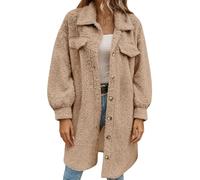 Winterjacke Damen Warm Winterjacke Damen Teddy Fleecejacke Warme Parka Herbst Übergangsjacke Frauen Mehrere Farben Große Größen S Coffee