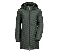 Winterjacke GOLDNER "Kurzgröße Gefütterter langer Mantel mit Kapuze", Damen, Gr. 25, grün (khaki), Obermaterial: 100% Polyamid PA., Modisch, gerade, Jacken Winterjacke, mit femininer Steppung (7299722