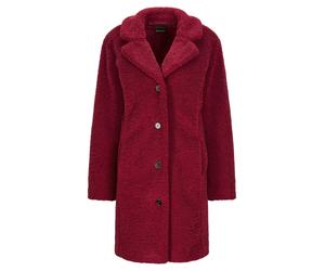 Winterjacke GOLDNER "Kurzgröße Kuscheliger Teddymantel, Reverskragen", Damen, Gr. 23, orange (koralle), Obermaterial: 100% Polyester PES., Modisch, Jacken Winterjacke, Nahttaschen (85314313-23) korall