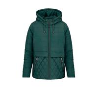Winterjacke GOLDNER "Steppjacke mit Kapuze", Damen, Gr. 48, grün (dunkelgrün), Modern, gerade, hoch geschlossener Ausschnitt, Gerade, Jacken Winterjacke, moderner Steppmix (11011944-48) dunkelgrün