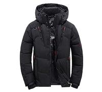 Winterjacke Herren Daunenjacken mit Kapuze Winddichte Jacke Herrenjacke Winterparka Männer Warm Sweatjacke Windjacke Steppjacken für Herren Sportjacke Outdoorjacke Schwarz XL