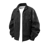 Winterjacke Herren Elegant,Lockere Lederjacke mit Stehkragen für Herren