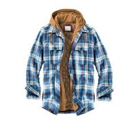 Winterjacke Herren Elegant,Warme Karierte Kapuzenjacke mit Langen Ärmeln verdickte lässige Oberbekleidungsmäntel für die Herbst und Wintersaison mit bequemer lockerer Passform