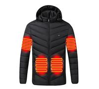 Winterjacke Herren Steppjacke Kapuze Winddichte Jacke Herrenjacke Männer Warm Sweatjacke Daunenjacken Windjacke Daunenjacken für Herren Sportjacke Outdoorjacke Schwarz M