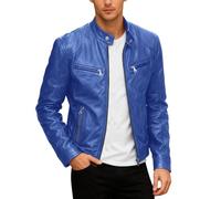 Winterjacke Herren Warm,LederMotorradjacke mit Stehkragen im PunkStil Oberbekleidung Mantel für Freizeitkleidung und Reiten Winddicht