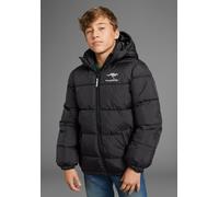 Winterjacke KANGAROOS "Outdoor Steppjacke", Damen, Gr. 128/134, schwarz, Web, Obermaterial: 100% Polyester. Futter: 100% Polyester. Wattierung: 100% Polyester, bedruckt, bequem hüftlang, Bündchen mit
