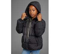 Winterjacke KANGAROOS "Outdoor Steppjacke für Mädchen", Mädchen, Gr. 152/158, schwarz, Web, Obermaterial: 100% Polyester. Futter: 100% Polyester. Wattierung: 100% Polyester, bedruckt, Basic hüftlang,