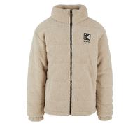 Winterjacke KARL KANI "Karl Kani Herren KM213-070-1 Retro Teddy Puffer Jacket", Herren, Gr. M, light sand, 100% Polyester, loose fit, hoch geschlossener Ausschnitt, Jacken Winterjacke (68114040-M) lig