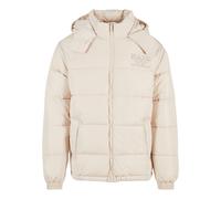 Winterjacke KARL KANI "Karl Kani Herren KM233-058-3 KK Retro Hooded Puffer Jacket", Damen, Gr. XXL, sanftes weiß, 100% Polyamid, mehrfarbig, normal, hoch geschlossener Ausschnitt, Jacken Winterjacke (