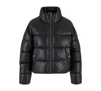 Winterjacke KARL KANI "Karl Kani Karl Kani Serif Crop PU Puffer Jacket", Damen, Gr. XS, schwarz, 100% Polyurethan, unifarben, normal, amerikanischer Ausschnitt, Jacken Winterjacke (11145200-XS) schwar