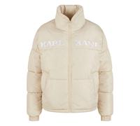 Winterjacke KARL KANI "Karl Kani Retro Essential Puffer Jacket", Damen, Gr. M, beige (sand), 100% Polyester, unifarben, normal, amerikanischer Ausschnitt, Jacken Winterjacke (49795129-M) sand