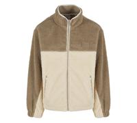 Winterjacke KARL KANI "Karl Kani Signature Rubber Patch Teddy Zip Jacket", Herren, Gr. S, beige (lightsand, sand), 100% Polyester, mehrfarbig, normal, amerikanischer Ausschnitt, Jacken Winterjacke (69