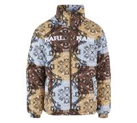 Winterjacke KARL KANI "Karl Kani Unisex", Damen, Gr. XXL, light blau, multicolor, 100% Baumwolle, Paisley, normal, hoch geschlossener Ausschnitt, Jacken Winterjacke (11366226-XXL)