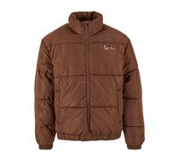 Winterjacke KARL KANI "Karl Kani Unisex KM233-052-2 KK Chest Signature Puffer Jacket", Damen, Gr. S, braun, 100% Polyester, unifarben, oversize, hoch geschlossener Ausschnitt, Jacken Winterjacke (8541