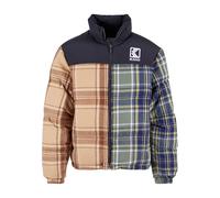 Winterjacke KARL KANI "Karl Kani Unisex KU233-007-1 KK OG Flannel Block Puffer Jacket", Herren, Gr. M, multicolor, 100% Baumwolle, kariert, oversize, hoch geschlossener Ausschnitt, Jacken Winterjacke