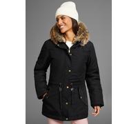 Winterjacke LAURA SCOTT, Damen, Gr. 40, schwarz, Web, Obermaterial: 100% Baumwolle. Futter: 100% Polyester. Wattierung: 100% Polyester, figurumspielend, Rippstrickbündchen, Jacken Winterjacke, figurbe
