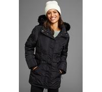 Winterjacke LAURA SCOTT, Damen, Gr. 42, schwarz, Web, Obermaterial: 100% Polyester. Besatz: 80% Polyacryl, 20% Polyester. Futter: 100% Polyester. Futter Rückenteil: 100% Polyester. Kapuzenfutter: 100%