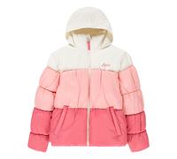 Winterjacke LEVI'S KIDS "LVG COLOR BLOCK PUFFER", Mädchen, Gr. 10 (140), rapture rose, Web, Obermaterial: 100% Polyester, colorblocking, regular fit normal, elastischer Bund, Jacken Winterjacke, in Co
