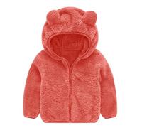 Winterjacke Mädchen Kurz - Mantel Warme Ohren Netter Junge Mit Kapuze Baby Kinder Outwear Kleinkind Dicken Reißverschluss Fleece Mädchen Mantel & Jacke
