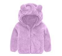 Winterjacke Mädchen Kurz - Mantel Warme Ohren Netter Junge Mit Kapuze Baby Kinder Outwear Kleinkind Dicken Reißverschluss Fleece Mädchen Mantel & Jacke