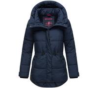 MARIKOO Damen Winter Jacke gesteppte Winterjacke Stepp warm B947 [B947-Akum-Navy-Gr.S]