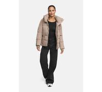 Winterjacke MARIKOO "Aleynaa", Damen, Gr. M, beige (taupe grau), Obermaterial: 100% Polyester; Innenseite: 100% Polyester; Futter: 100% Polyester, Jacken Winterjacke, mit extra hohem Kragen und elasti