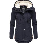 Winterjacke MARIKOO "Bikoo", Damen, Gr. L (40), blau, Oberstoff: 100% Baumwolle; Futter: 100% Polyester; Wattierung: 100% Polyester; Ärmelfutter: 100% Polyester, figurumspielend hüftbedeckend, hoch ge