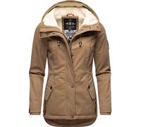 Winterjacke MARIKOO "Bikoo", Damen, Gr. L (40), grau (taupe), Oberstoff: 100% Baumwolle. Futter: 100% Polyester. Wattierung: 100% Polyester. Ärmelfutter: 100% Polyester, figurumspielend hüftbedeckend,