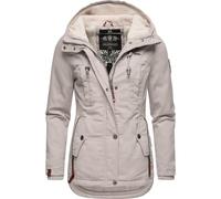 Winterjacke MARIKOO "Bikoo", Damen, Gr. S (36), grau (hellgrau), Oberstoff: 100% Baumwolle, Futter: 100% Polyester, Wattierung: 100% Polyester, Ärmelfutter: 100% Polyester, figurumspielend hüftbedecke