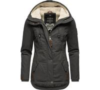 Winterjacke MARIKOO "Bikoo" XL (42) grau Damen Jacken sportliche Outdoor Baumwolljacke mit Kapuze XL (42) grau