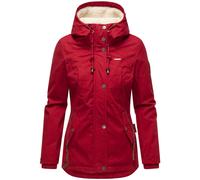 Winterjacke MARIKOO "Bikoo", Damen, Gr. XL (42), rot (dunkelrot), Oberstoff: 100% Baumwolle, Futter: 100% Polyester, Wattierung: 100% Polyester, Ärmelfutter: 100% Polyester, figurumspielend hüftbedeck