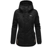 Winterjacke MARIKOO "Bikoo", Damen, Gr. XL (42), schwarz, Oberstoff: 100% Baumwolle; Futter: 100% Polyester; Wattierung: 100% Polyester; Ärmelfutter: 100% Polyester, figurumspielend hüftbedeckend, hoc