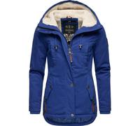 Winterjacke MARIKOO "Bikoo", Damen, Gr. XS (34), blau (royalblau), Oberstoff: 100% Baumwolle, Futter: 100% Polyester, Wattierung: 100% Polyester, Ärmelfutter: 100% Polyester, figurumspielend hüftbedec