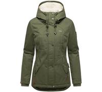 Winterjacke MARIKOO "Bikoo", Damen, Gr. XS (34), grün (helloliv), Oberstoff: 100% Baumwolle; Futter: 100% Polyester; Wattierung: 100% Polyester; Ärmelfutter: 100% Polyester, figurumspielend hüftbedeck