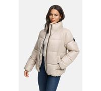 MARIKOO Damen Winterjacke (S-3XL) - gesteppt, hochschließender Kragen, leicht - N071 - LightTaupe Größe 3XL - Gr.3XL