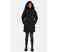 MARIKOO Damen Winterjacke (XS-6XL) - Wasserabweisend, teils mit Fleece, hochstehender Kragen, Steppjacke mit Kapuze, Warme Jacke Frauen - N008 (M, Schwarz)